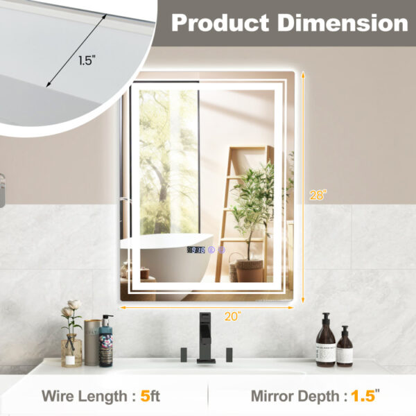 Defogging LED Bathroom Mirror with Memory Function and Anti-Fog - Image 9