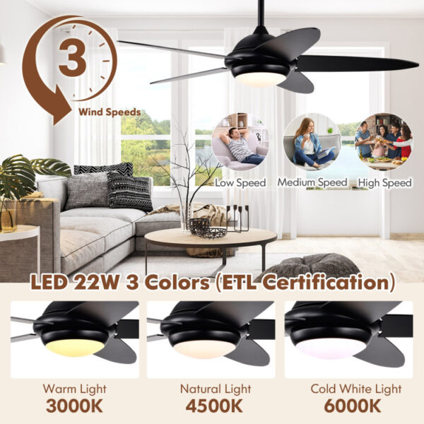 52 Inch Ceiling Fan with Lights and 3 Wind Speeds - Image 10