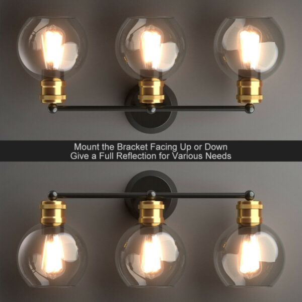 Modern 3-light Bubbled Glass Vanity Light - Image 4