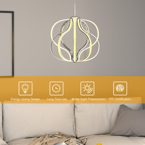 Modern Dimmable Warm White LED Chandelier - Image 3