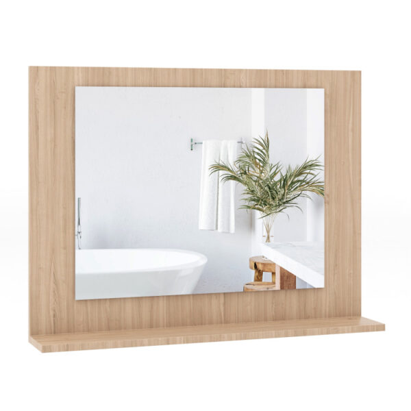 Rectangle Bathroom Mirror with Shelf 23.5 x 17.5 Inch and Wood Frame - Image 2