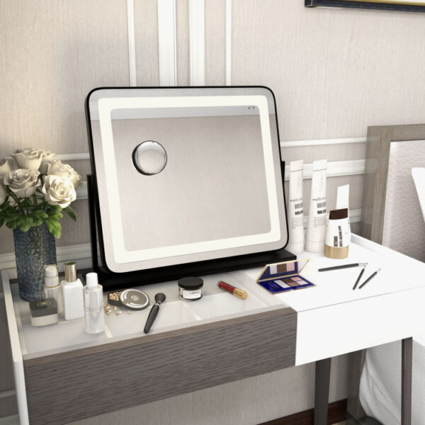 360° Rotatable Vanity Makeup Mirror with 3 Color Lighting Modes and Touch Control - Image 9