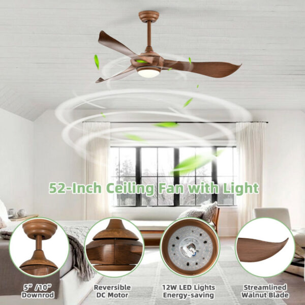 52 Inch Ceiling Fan with Light Reversible DC Motor - Image 2