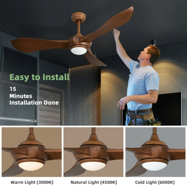 52 Inch Ceiling Fan with Light Reversible DC Motor - Image 4