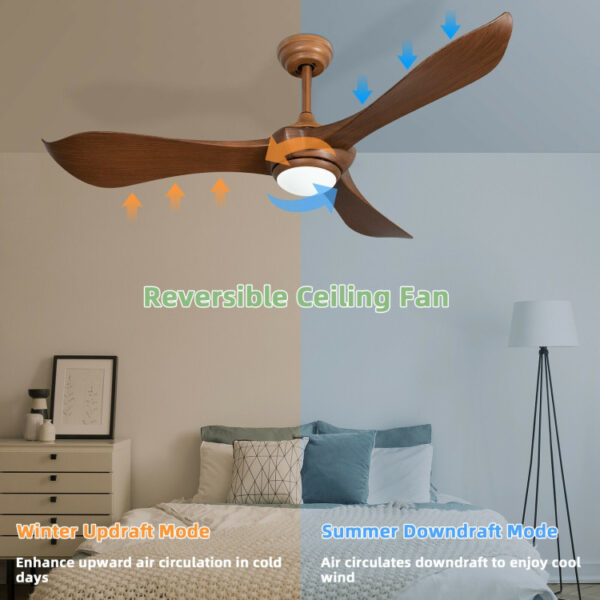 52 Inch Ceiling Fan with Light Reversible DC Motor - Image 9