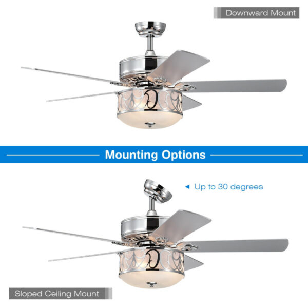 52 Inch Ceiling Fan with Light Reversible Blade and Adjustable Speed - Image 3