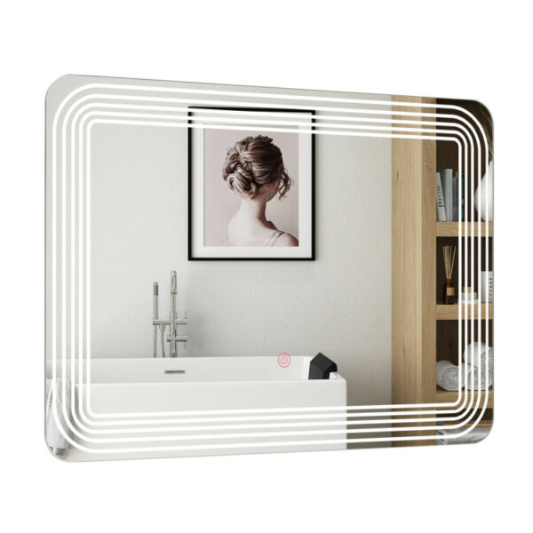 LED Bathroom Vanity Wall-Mount Mirror with Touch Button - Image 5