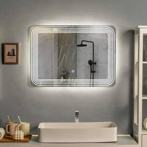 LED Bathroom Vanity Wall-Mount Mirror with Touch Button - Image 7