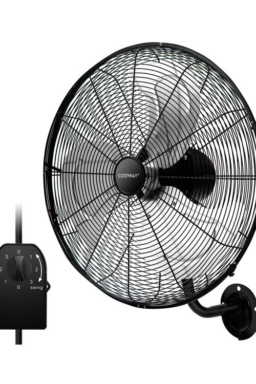 20 Inch Wall Mount Fan with 3 Fan Speeds and Adjustable Tilt Head