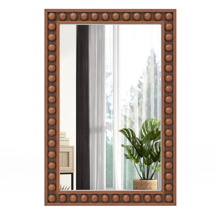 24 x 36 Inches Rustic Wall Mirror with Solid Wood Frame for Living Room  Bedroom
