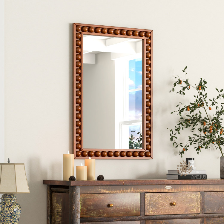 24 x 36 Inches Rustic Wall Mirror with Solid Wood Frame for Living Room  Bedroom - Image 7