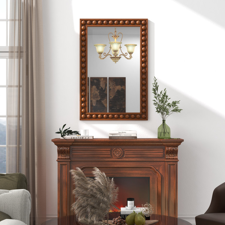 24 x 36 Inches Rustic Wall Mirror with Solid Wood Frame for Living Room  Bedroom - Image 6