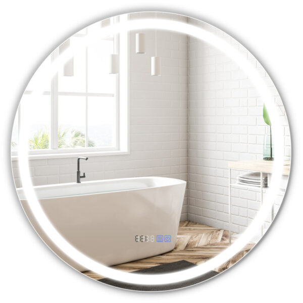 32 Inch Anti-Fog Bathroom Wall Mirror with 3-Color LED Lights - Image 9