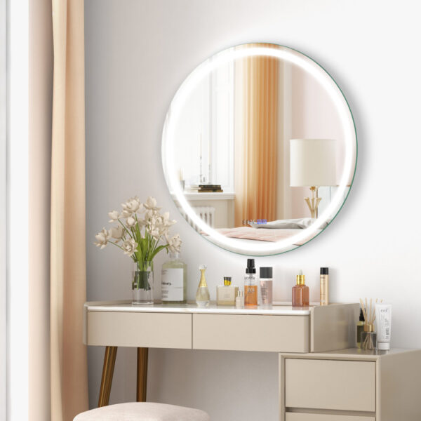 32 Inch Anti-Fog Bathroom Wall Mirror with 3-Color LED Lights - Image 7