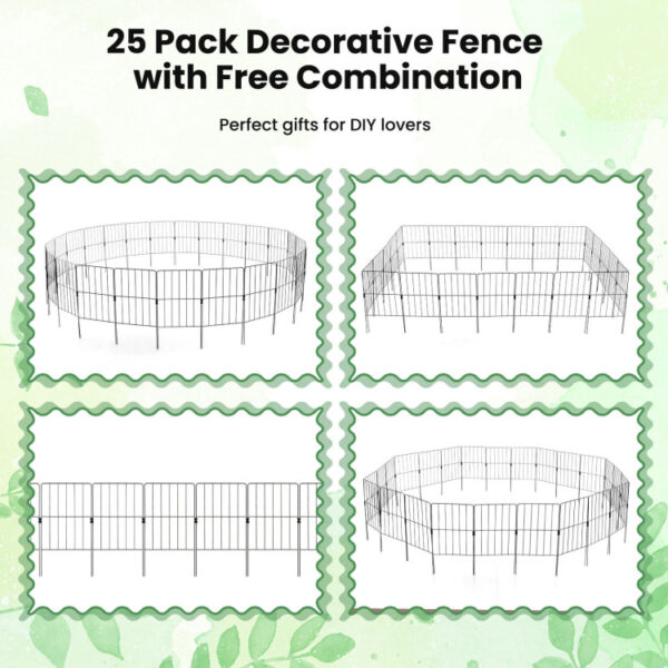 25 Pack Rustproof Decorative Garden Fence Set for Dog Flower bed - Image 2