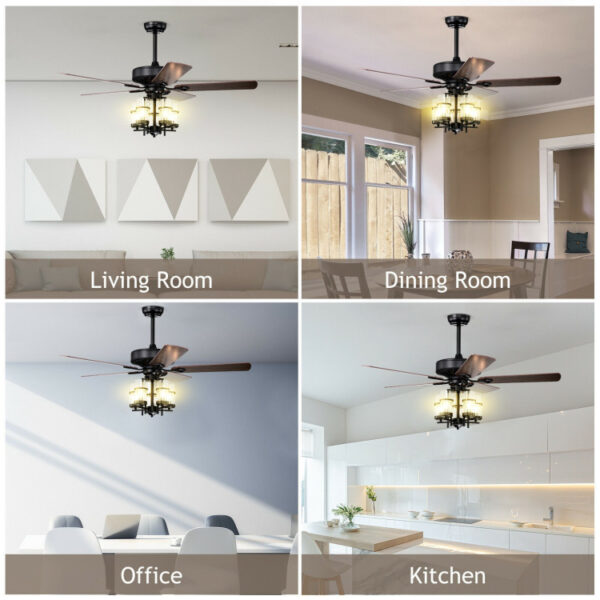 50 Inch Noiseless Ceiling Fan Light with Explosion-proof Glass Lampshades - Image 10