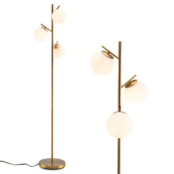 3-Globe Floor Lamp with Foot Switch and Bulb Bases - Image 10