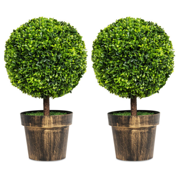 Artificial Ball Tree set of 2 with Natural Look and Water Resistance