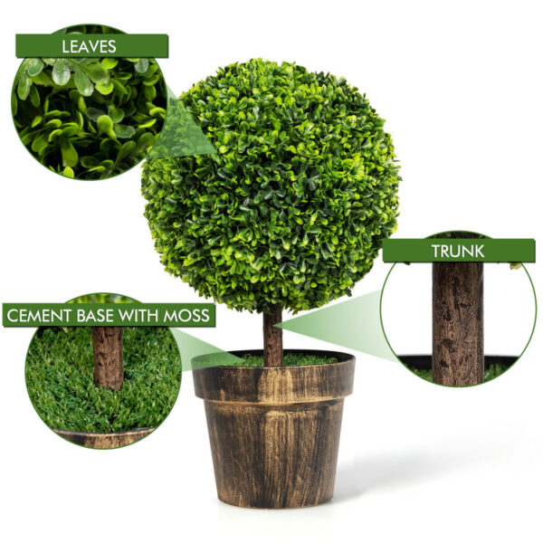 Artificial Ball Tree set of 2 with Natural Look and Water Resistance - Image 2