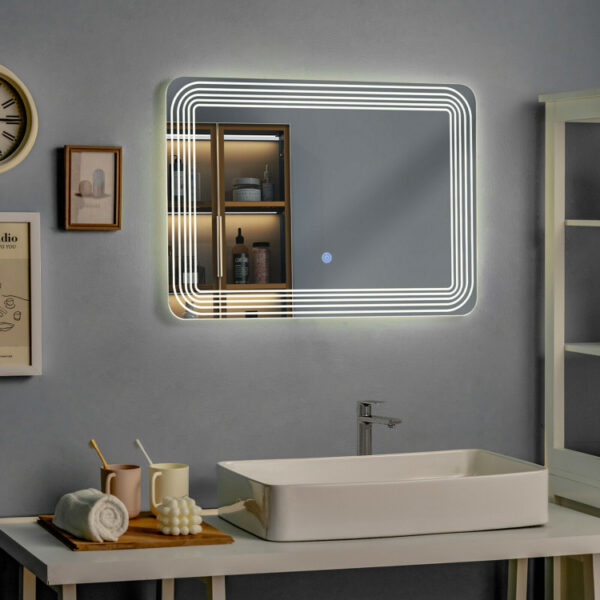 LED Bathroom Vanity Wall-Mount Mirror with Touch Button - Image 6