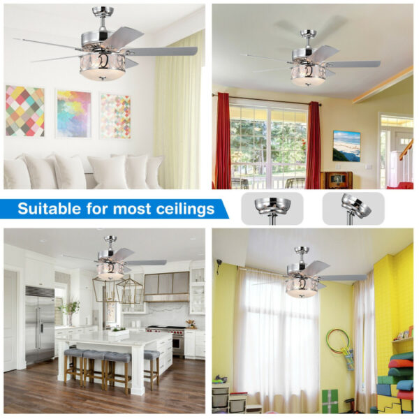 52 Inch Ceiling Fan with Light Reversible Blade and Adjustable Speed - Image 6