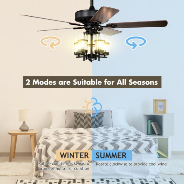 50 Inch Noiseless Ceiling Fan Light with Explosion-proof Glass Lampshades - Image 8