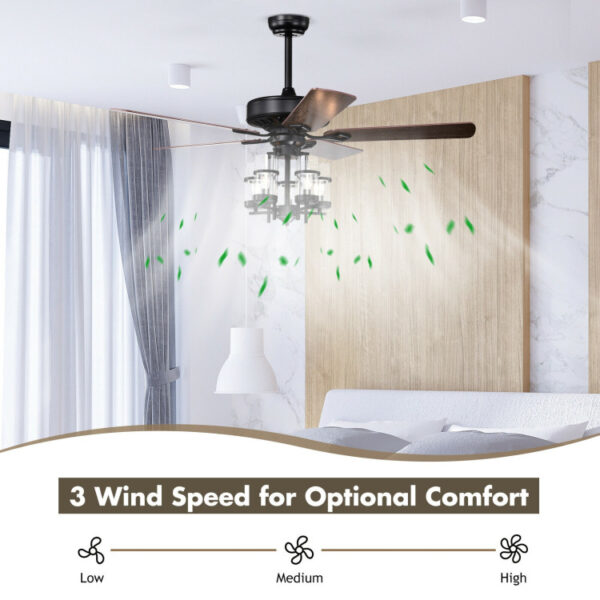 50 Inch Noiseless Ceiling Fan Light with Explosion-proof Glass Lampshades - Image 5