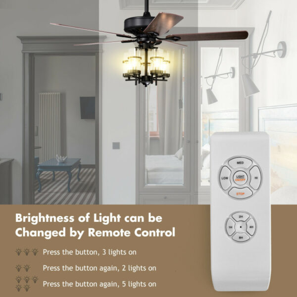 50 Inch Noiseless Ceiling Fan Light with Explosion-proof Glass Lampshades - Image 4