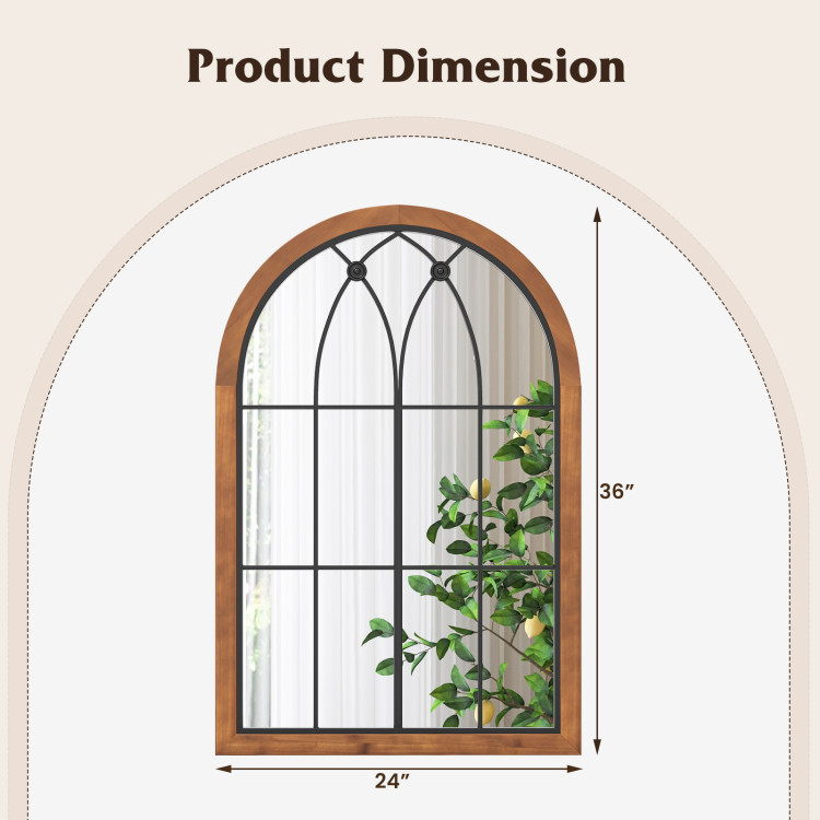Arched Window Finished Mirror with Back Board - Image 7