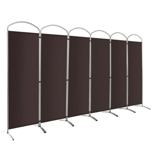 6 Feet 6-Panel Freestanding Folding Privacy Screen Room Divider