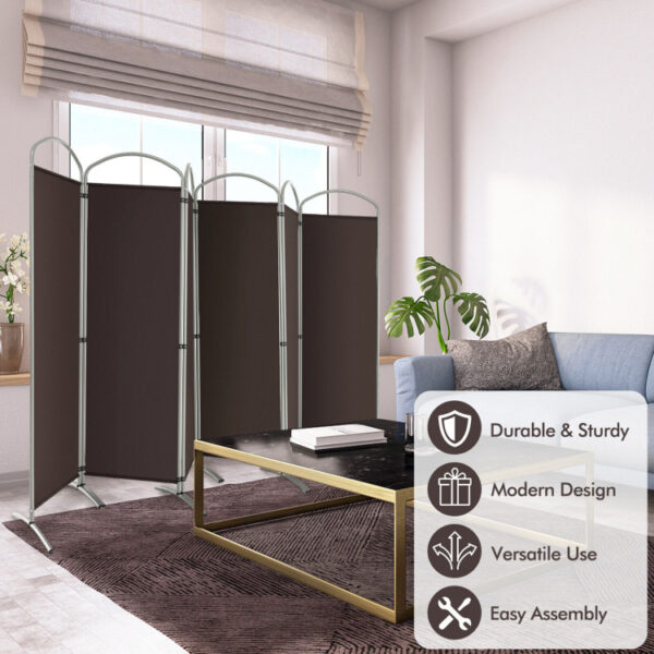 6 Feet 6-Panel Freestanding Folding Privacy Screen Room Divider - Image 6