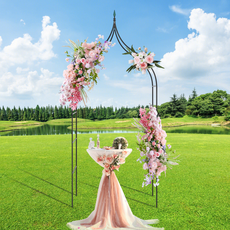 9.5 Feet Decorative Metal Garden Arch for Vine Rose Climbing Wedding Ceremony Party Decoration - Image 2