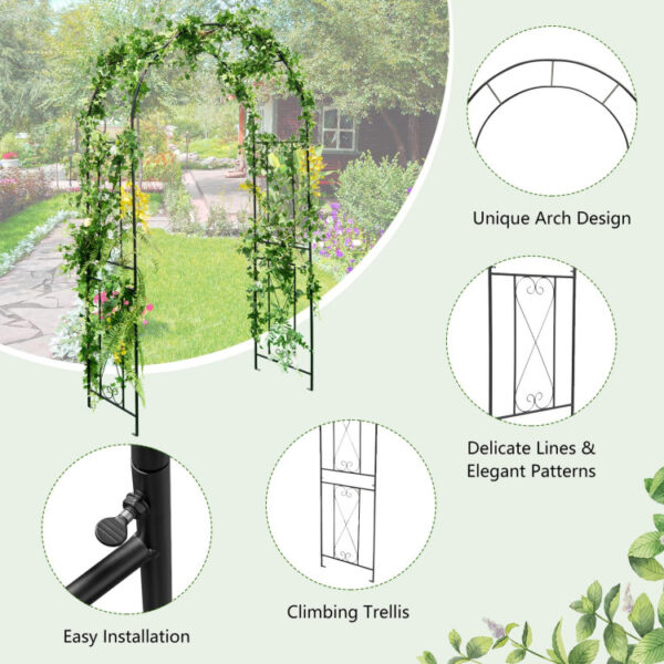 Patio Plant Stand Rack Archway Garden Arch Arbor Trellis - Image 6