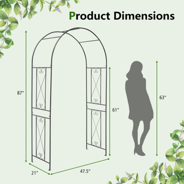 Patio Plant Stand Rack Archway Garden Arch Arbor Trellis - Image 7