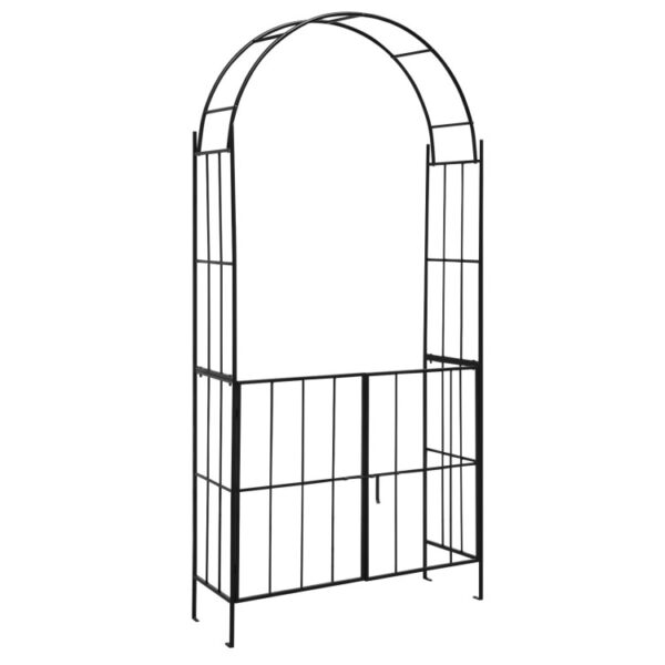 Garden Arch Arbor Trellis with Gate Plant Stand Archway