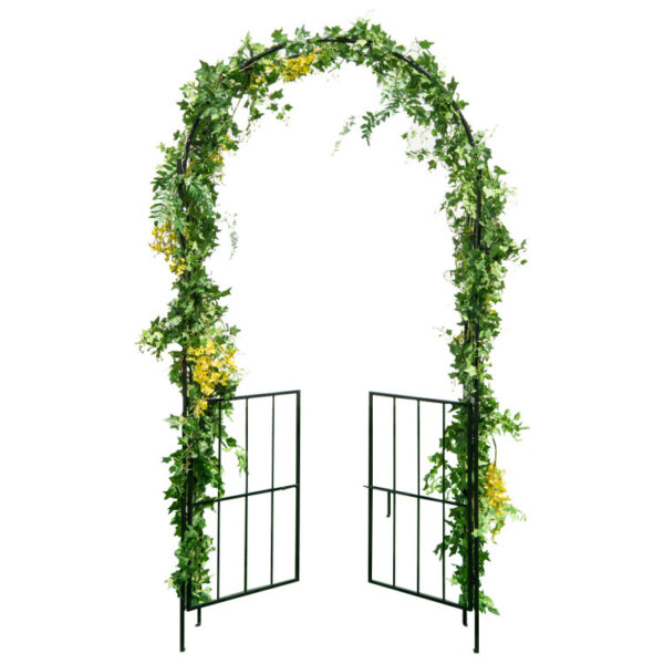 Garden Arch Arbor Trellis with Gate Plant Stand Archway - Image 7