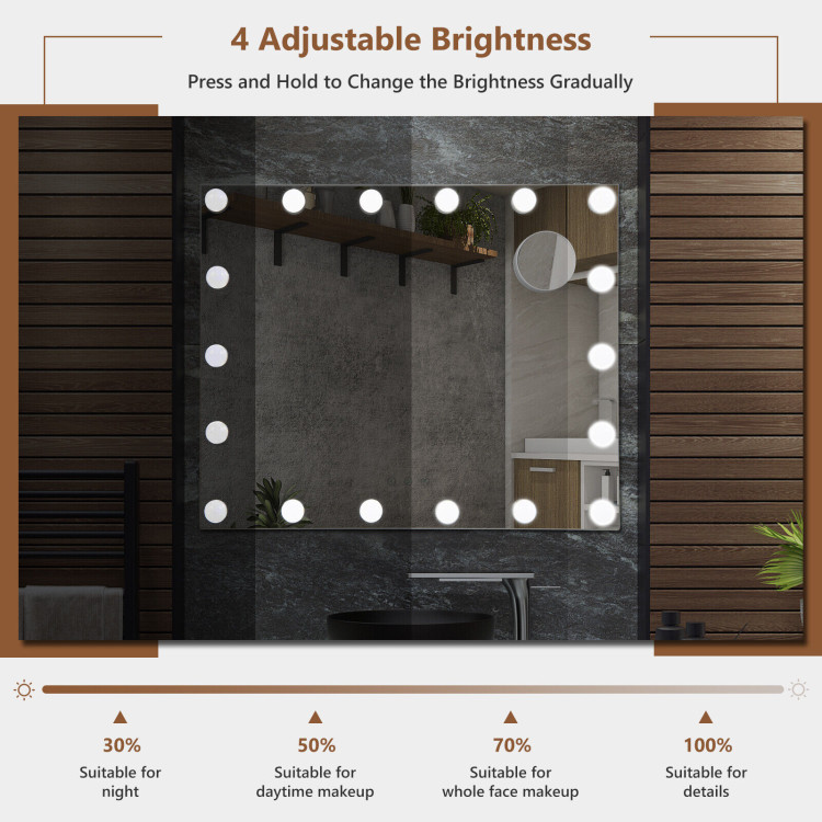 Vanity Mirror with 18 Dimmable LED Bulbs and 3 Color Lighting Modes - Image 8