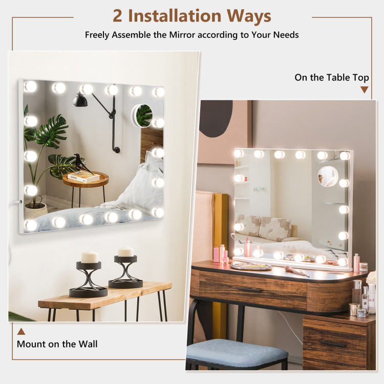 Vanity Mirror with 18 Dimmable LED Bulbs and 3 Color Lighting Modes - Image 5