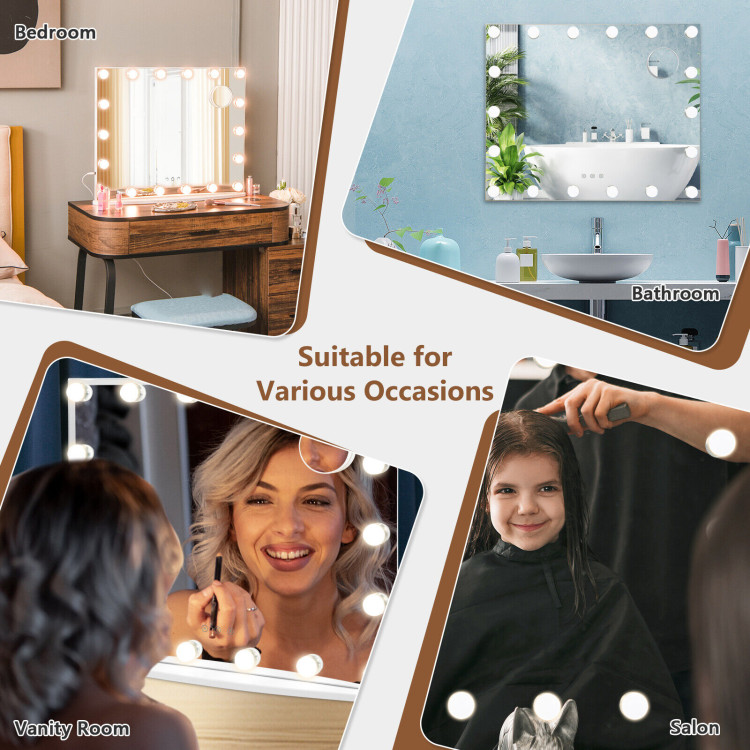 Vanity Mirror with 18 Dimmable LED Bulbs and 3 Color Lighting Modes - Image 4