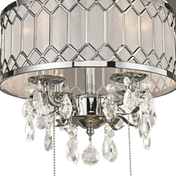 52 Inch Crystal Ceiling Fan Lamp with 5 Reversible Blades - Image 2