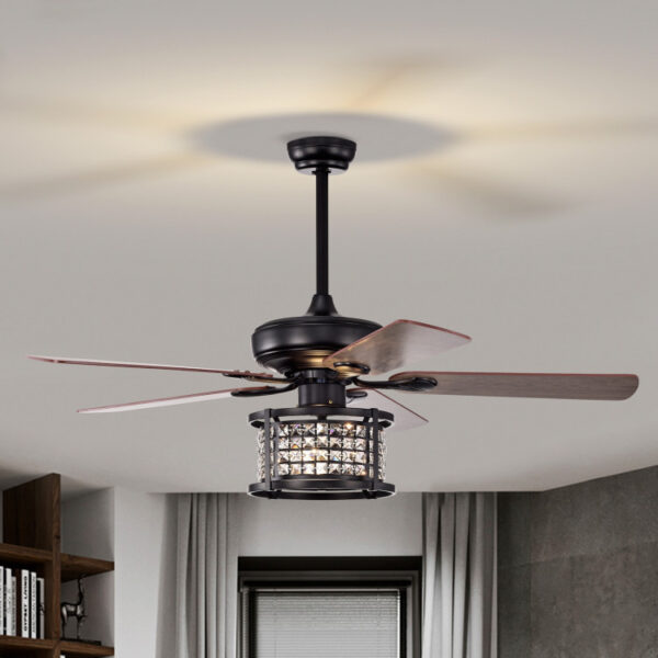 52 Inch 3-Speed Crystal Ceiling Fan Light with Remote Control - Image 11