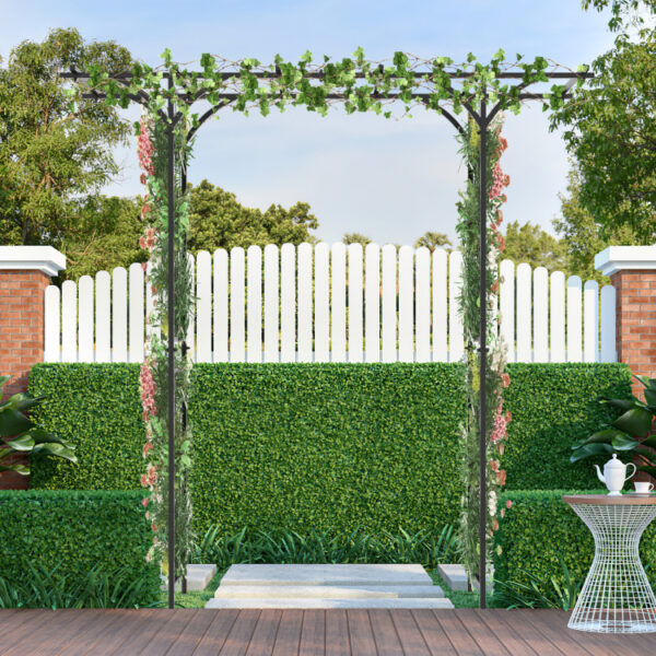 6.8 Feet Garden Arbor with Trellises for Climbing Plant Vine Rose - Image 10