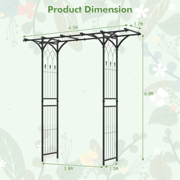 6.8 Feet Garden Arbor with Trellises for Climbing Plant Vine Rose - Image 8